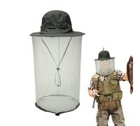 Chapeau Anti-Mouches,Protège-Tête Moustiquaire à Voile - Couvre-Chef en Maille Nylon avec Cordon Ajustable et Protection Cervicale pour Randonnée Escalade Extérieur