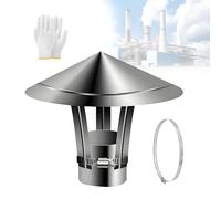Chapeau Anti Pluie Cheminée, Couvercle de Cheminée pour Toit Extérieur 110mm 180mm 230mm 140mm 100mm Hotte Ventilation en Acier Inoxydable(200mm/7.9in)