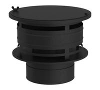 Chapeau anti-volatile avec protection vent - double paroi - Jeremias DW-BLACK 180 mm
