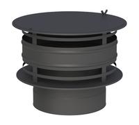 Chapeau anti-volatile avec protection vent - double paroi - Jeremias DW-BLACK 50 180 mm