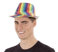 Chapeau Arc-En-Ciel Avec Paillettes Lumineux Multicolore