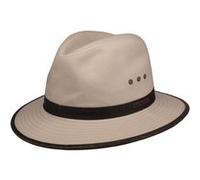 STETSON Chapeau Ava Coton Outdoor Homme - Outback en aventurier avec Bandeau Cuir, Passepoil Été Printemps-été - XL (60-61 cm) Beige Clair