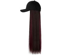 Chapeau avec Cheveux 60 cm de long chapeau perruque mode un choix cheveux raides teint canard invisible femmes # 39; s nouvelle baseball