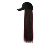 Chapeau avec Cheveux 60 cm de long chapeau perruque mode un choix cheveux raides teint canard invisible femmes # 39; s nouvelle baseball