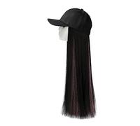Chapeau avec Cheveux 60 cm de long chapeau perruque mode un choix cheveux raides teint canard invisible femmes # 39; s nouvelle baseball