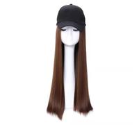 Chapeau avec Cheveux Attachés Bonnets de perruque for femmes, perruques longues et lisses, bonnets à visière, adaptés un usage quotidien, aux rendez-vous ou au cosplay