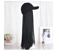 Chapeau avec Cheveux Attachés Bonnets de perruque for femmes, perruques longues et lisses, bonnets à visière, adaptés un usage quotidien, aux rendez-vous ou au cosplay
