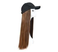 Chapeau avec Cheveux Attachés Bonnets de perruque for femmes, perruques longues et lisses, bonnets à visière, adaptés un usage quotidien, aux rendez-vous ou au cosplay