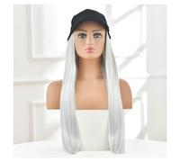 Chapeau avec Cheveux Attachés Bonnets de perruque for femmes, perruques longues et lisses, bonnets à visière, adaptés un usage quotidien, aux rendez-vous ou au cosplay