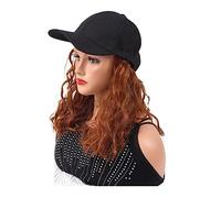 Chapeau avec Cheveux Attachés Perruque blonde lisse avec extensions de cheveux, ajustable, for femme, couleur marron ou noire, en fibres synthétiques, style casquette baseball