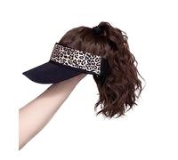 Chapeau avec Cheveux Attachés Perruque synthétique bou naturelle avec casquette de baseball, facile à porter, résistante la chaleur, perruque en cheveux synthétiques for femmes