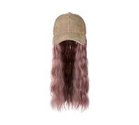 Chapeau avec Cheveux Attachés Perruque synthétique ondulée longue et bouclée for femme, bonnet amovible, noire, marron ou grise, idéale for l'hiver. Bonnet inclus