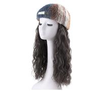 Chapeau avec Cheveux Bonnet de perruque for femmes, bonnet bouclé ondulé, longue bouclée, adapté aux soirées à thème quotidiennes, concerts, rendez-vous