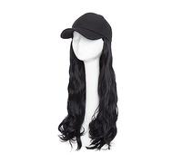 Chapeau avec Cheveux Casquette de Baseball synthétique avec cheveux longs ondulés chapeau perruque Extensions postiche naturelle for les femmes