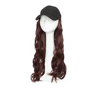 Chapeau avec Cheveux Casquette de Baseball synthétique avec cheveux longs ondulés chapeau perruque Extensions postiche naturelle for les femmes