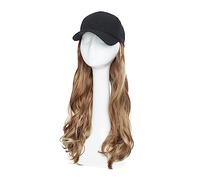 Chapeau avec Cheveux Casquette de Baseball synthétique avec cheveux longs ondulés chapeau perruque Extensions postiche naturelle for les femmes