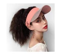 Chapeau avec Cheveux Chapeau perruque chapeau extension de cheveux synthétiques haute queue cheval longs bouclés femme portant