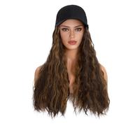 Chapeau avec Cheveux Chapeau perruque femmes gros cheveux bouclés ondulés moelleux casquette de baseball naturel respirant mode