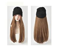 Chapeau avec Cheveux Longue ligne droite chapeau perruque perruques de cheveux synthétiques noir brun rose 24 pouces naturel réglable for fille fête