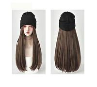 Chapeau avec Cheveux Longue ligne droite chapeau perruque perruques de cheveux synthétiques noir brun rose 24 pouces naturel réglable for fille fête