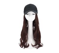 Chapeau avec Cheveux Longue Ondulé Synthétique Casquette De Baseball Cheveux Perruque Chapeau Réglable for Fille Naturel Noir Brun Couleur Cap Extensions