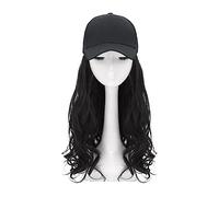 Chapeau avec Cheveux Longue Ondulé Synthétique Casquette De Baseball Cheveux Perruque Chapeau Réglable for Fille Naturel Noir Brun Couleur Cap Extensions