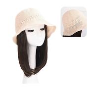 Chapeau avec Cheveux Longues perruques de cheveux synthétiques naturels bouclés résistants à la chaleur avec capuchon chapeau connectent naturellement perruque for les femmes