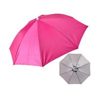 Chapeau avec parapluie pour pêche, protection UV réglable avec bande élastique pour homme, femme, randonnée, camping, pêche, golf, jardinage, activités de plein air, Rose, rouge, Consulte la