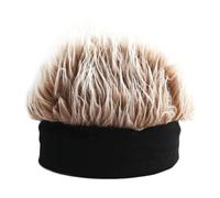 Chapeau avec perruque - Bonnet de perruque réaliste en poils d'épines tricotés - Bonnet d'hiver respirant pour femme, intérieur et extérieur, fête, costume, festival, amusant, bonnet tricoté chaud