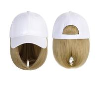 Chapeau avec Perruque Casquette de Baseball Perruque Synthétique Chapeau Avec Perruque De Cheveux Naturel Noir Perruques Naturellement Casquette Avec Perruque Chapeau Perruques Bobo Réglable for Les F