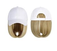 Chapeau avec Perruque Casquette de Baseball Perruque Synthétique Chapeau Avec Perruque De Cheveux Naturel Noir Perruques Naturellement Casquette Avec Perruque Chapeau Perruques Bobo Réglable for Les F