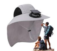 Chapeau avec ventilateur à énergie solaire | Chapeau de pêche avec ventilateur solaire, protection UV Charge par USB Chapeau à large bord pour homme et femme Camping Jardinage Accessoires de voyage