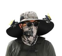 Chapeau avec ventilateurs, chapeau avec ventilateur à énergie solaire et | Visière à large bord pour pêche, refroidissante, portable, respirante, pour randonnée, alpinisme, quotidien