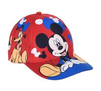 Chapeau avec visière Mickey Mouse Disney Casquette d'été réglable pour enfants, protection contre les rayons UV, rouge, 50-51