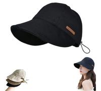 Chapeau avec visière sans maquillage pour l'été, chapeau avec protection UV sans maquillage, chapeau avec visière pour femme, chapeau d'été UPF50+ pour femme, One Color, C-2pcs, One Style