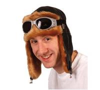 Chapeau Aviateur - Accessoire de mode - Noir - Adulte - Mixte