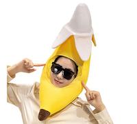 Chapeau Banane Adulte,Chapeau Déguisement Novelty en Peluche Mignon et Drôle | Coiffe Tropicale Jaune pour Cosplay - Accessoires Photo pour Ados et Adultes - Bonnet Déguisement pour Fêtes et