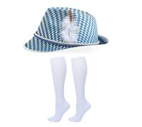 Chapeau Bavarois - avec Chaussettes Drôle Couvre-chef Confortable - Déguisement allemand avec chapeau fedora amusant - pour Adulte Fête Célébration Parade Danse Performance Déguisement Scène Festival