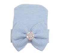 Chapeau Beanie mignon, facile à porter ou à enlever, pour nouveau-né,casquette d'hôpital, confortable avec noeud papillon, pour fille et garçon de bas âge,