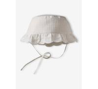 Chapeau bébé fille bords festonnés écru 37/43CM (3/6M)