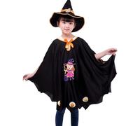 Chapeau bénitier médiéval unisexe pour enfants, cape de sorcière, robe de magicien, citrouille, tenue de fête, Halloween, cosplay, performance ensemble de vêtements