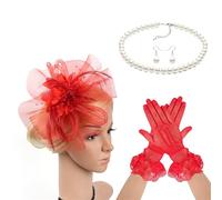 Chapeau bibi années 20 avec serre-tête et collier - Accessoire pour cheveux pour course de chevaux, événements, cocktails, fêtes, déguisements, jeux de rôle