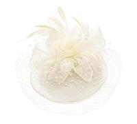 Chapeau bibi avec voile en florale pour invité de, Beige | Petit chapeau habillé pour le goûter, les cocktails et les looks d ' invités de mariage