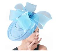 Chapeau bibi de mariage grande taille for femmes, fleur multimodale, pinces à cheveux, chapeau for dames, cocktail, église, fête, coiffure(Blue02)