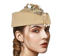 Chapeau bibi en forme de fleur en cristal pour femme, costume garçonne pour jeu de rôle pour événement formel, respirant