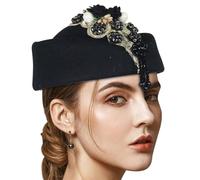 Chapeau bibi en forme de fleur en cristal pour femme, costume garçonne pour jeu de rôle pour événement formel, mode