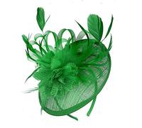 Chapeau bibi en sinamay avec soucoupe à gros disque pour femme en mélange de couleurs Bourgogne, Vert jade, Taille unique