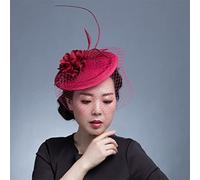 Chapeau bibi for femme, accessoire for cheveux, idéal for un mariage, cocktail, une fête ou église(Red)