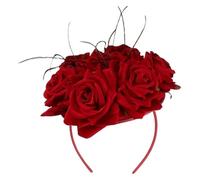 Chapeau bibi for femme, accessoires for cheveux, couvre-chef, haut-de-forme floral, décoration quotidienne, for mariage, club équestre, fête du thé, for dames, rouge