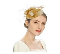 Chapeau bibi for femme, couvre-chef élégant, chapeau de cocktail, de thé, charmant voile en maille, bandeaux for cheveux, chapeaux d'église, pinces à cheveux for dames(Brown)